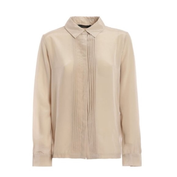 WEEKEND MAX MARA ORDITO SILK FRONT SHIRT - Picture 3 of 10